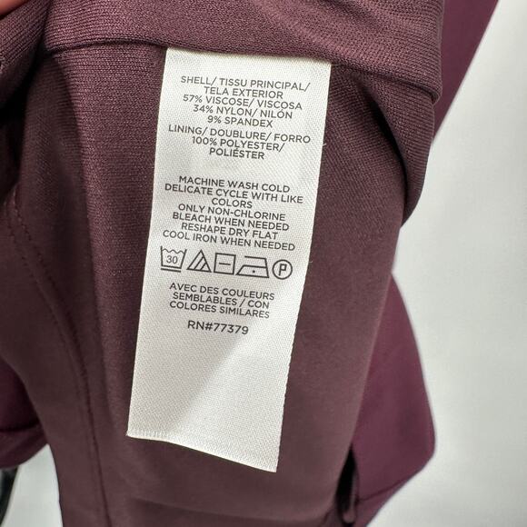 ANN TAYLOR Plum Long Sleeve Tie Waist Sheath Midi Dress // 10 - Picture 10 of 11